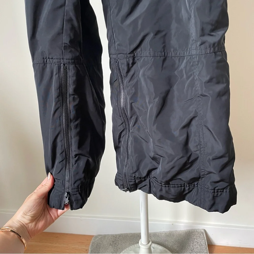 Alo Yoga High-Waist Ski-Moto Black Puffer Cargo Pocket Zipper Hem Pants EUC XXS